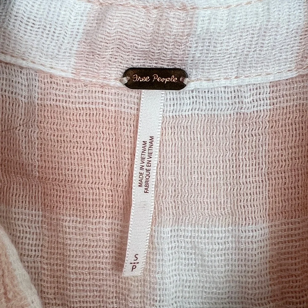 Free People Hey There Sunrise sleeveless button up blouse pinks S - Picture 13 of 14